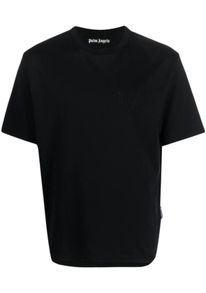 Palm Angels monogram-embroidered cotton T-shirt - Black