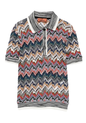 Missoni zigzag-knit polo shirt - Brown