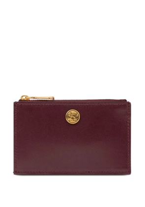 ETRO Pegaso-plaque leather card holder - Red