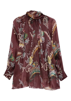 ETRO paisley-print silk blouse - Red