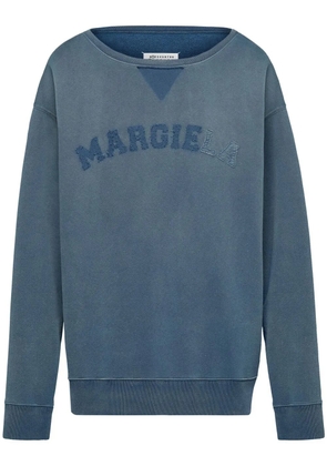 Maison Margiela logo-print organic-cotton sweatshirt - Blue
