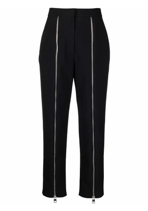 Alexander McQueen zip-detail-high-waisted trousers - Black