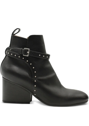 Hermès Pre-Owned leather studded ankle boots - Black