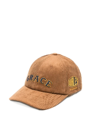 Wales Bonner Grace corduroy cap - Brown