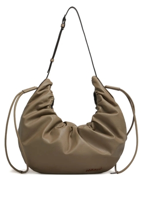 Marni Scrunchie leather shoulder bag - Brown