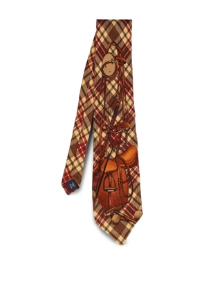 Polo Ralph Lauren pre-owned equestrian-print plaid tie - Brown