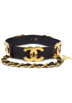 CHANEL Pre-Owned 1993 CC chain-link leather belt - Black