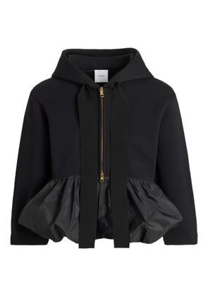 Patou ruffle-hem zip-up hoodie - Black