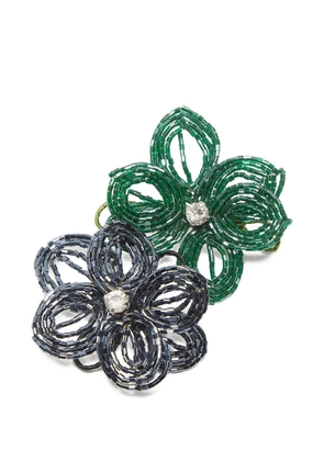 MALIPARMI beaded-flower brooch - Green