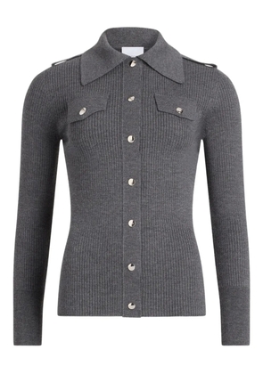 Patou ribbed collared cardigan - Grey
