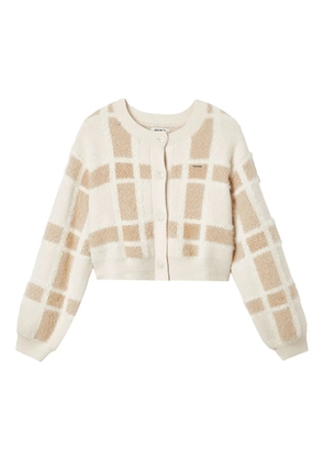 Musium Div. check-pattern cardigan - White