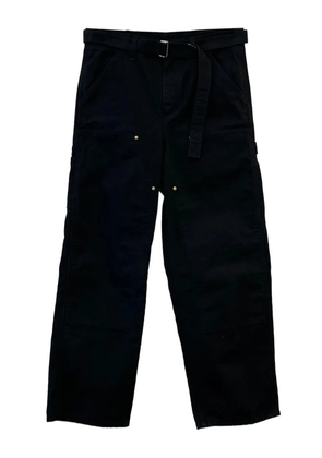 sacai belted trousers - Black