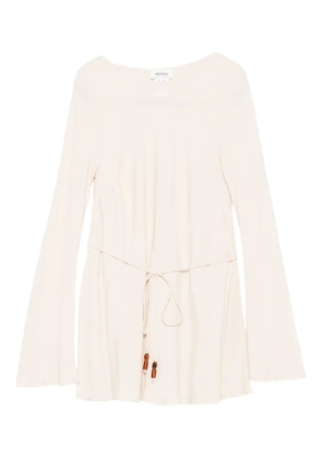 Ottod'Ame bell-sleeve tie-front top - Neutrals