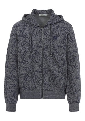 ETRO paisley zip-up hoodie - Blue