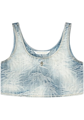 Palm Angels Palms denim top - Blue