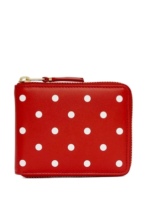 Comme Des Garçons Wallet polka-dot zip-around wallet - Red