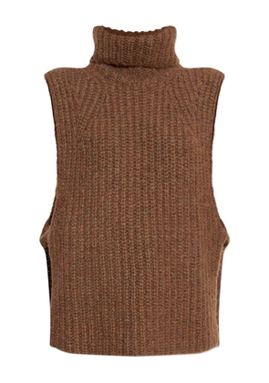 ISABEL MARANT turtleneck ribbed vest - Brown