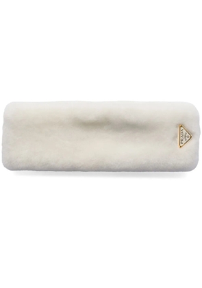 Prada shearling headband - White