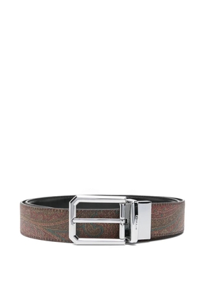 ETRO paisley-print leather belt - Brown