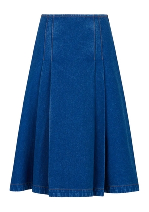 Marni pleate-detailed denim skirt - Blue
