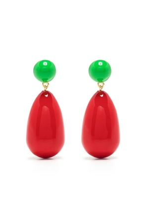 Eshvi drop-design earrings - Red