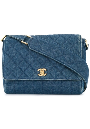 CHANEL Pre-Owned quilted denim shoulder bag - Blue