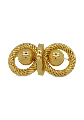 Christian Dior Pre-Owned 1970s rope-design ball brooch - Gold