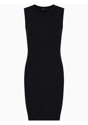 Armani Exchange monogram-knit dress - Black