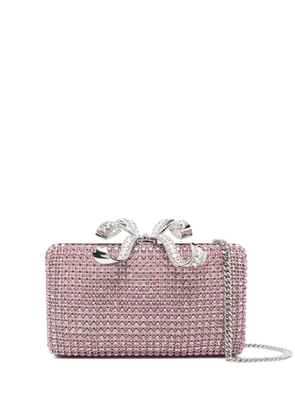 Self-Portrait crystal-embellished clutch bag - Pink
