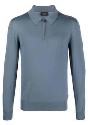 Brioni polo-collar wool jumper - Blue