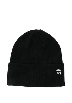 Karl Lagerfeld logo-detail beanie - Black