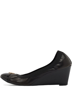 Tory Burch pre-owned 75mm Jolie wedge pumps - Black