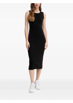 DKNY ribbed text-detail midi dress - Black