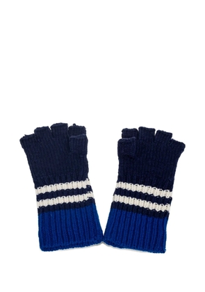 Burberry Pre-Owned cashmere striped gloves - Blue