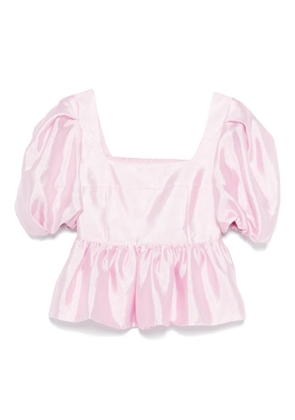Stine Goya puff-sleeve peplum top - Pink