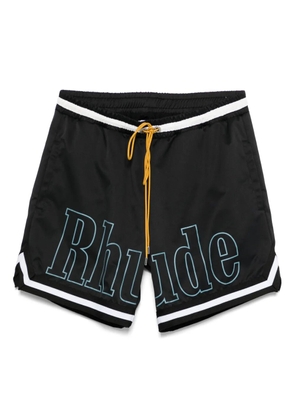 RHUDE logo-print swim shorts - Black