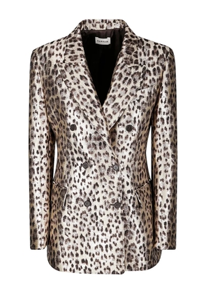 P.A.R.O.S.H. leopard-print double-breasted blazer - Neutrals