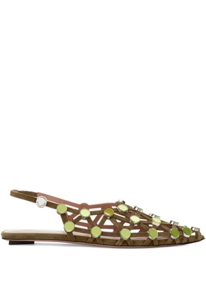 The Attico embellished caged sandals - Green