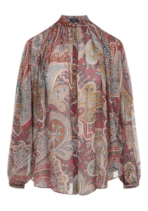 ETRO paisley print high-neck blouse - Red