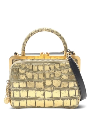 CHANEL Pre-Owned 2019 croc-embossed leather shoulder bag - Gold