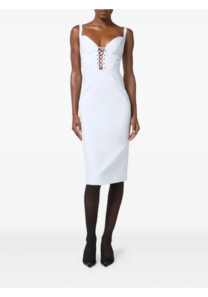 Elisabetta Franchi criss-cross midi dress - Blue