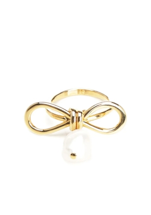 Marni bow pearl-drop ring - Gold