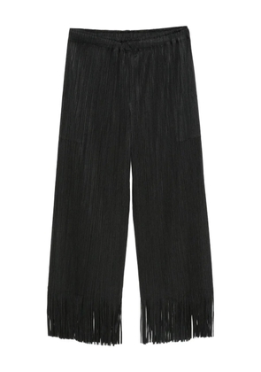 Pleats Please Issey Miyake pleated fringe trousers - Black