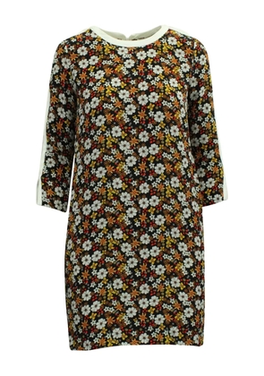 SANDRO floral-print cutout-sleeve mini dress - Black