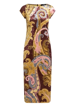ETRO paisley-printed chenille dress - Red