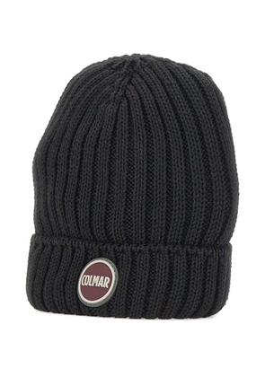 Colmar ribbed logo-patch beanie hat - Black