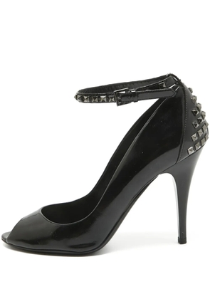 Burberry Pre-Owned 100mm studded peep-toe pumps - Black