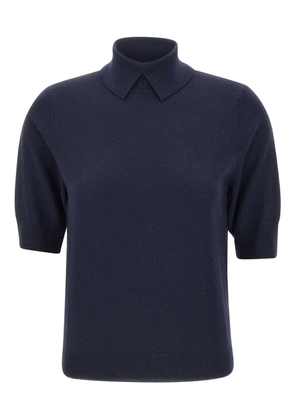 HERSKIND high-neck short-sleeve top - Blue