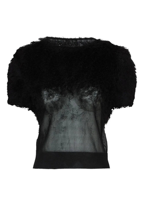 Maison Margiela short-sleeved fuzzy blouse - Black
