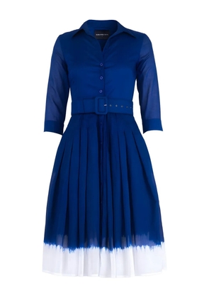 Samantha Sung Audrey pleated belted shirt dress - Blue
